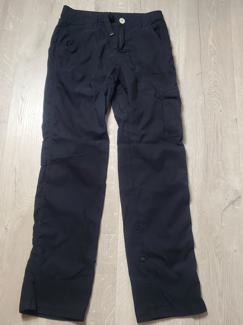 prAna Hiking Cargo Pants Mens 28x32 Black Roll-Up Travel Outdoor Trail